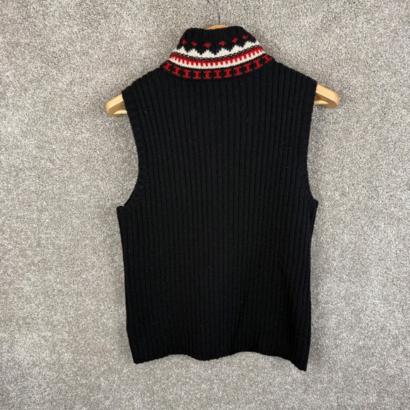 Lauren Ralph Lauren Womens Large Fair Isle Zip‎ Up Vest Sweater Knit - Picture 5 of 6